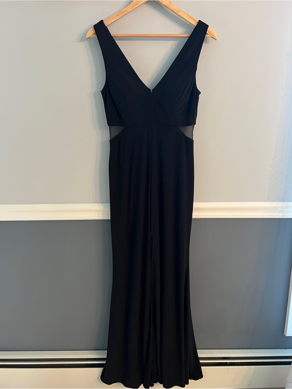 Black Mesh Cutout Formal Gown Maxi Dress Size 4